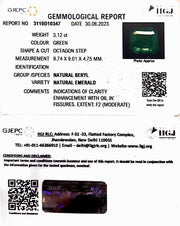 3.12/CT Natural Panna Stone with Govt. Lab Certificate (1221)